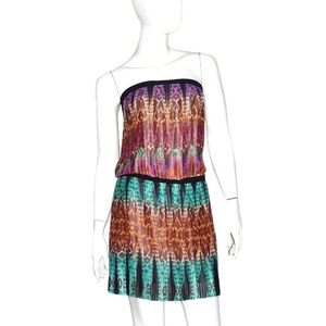 BCBG Maxazria Dress NWT SZ Medium Multicolor Pleat